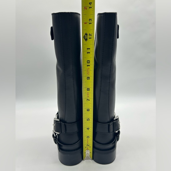 Michael Kors Crosby Moto Boots Black Leather Biker Boots Size 9.5 M NWT - Picture 6 of 10